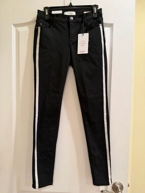Skinnygirl Black Skinny Jeans with White Side Stripes